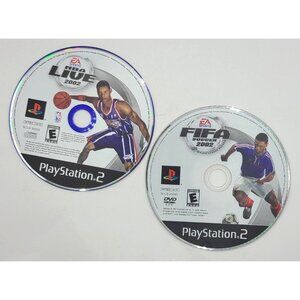 NBA Live 2002 & FIFA Soccer 2002 PS2 Game Discs No Case
